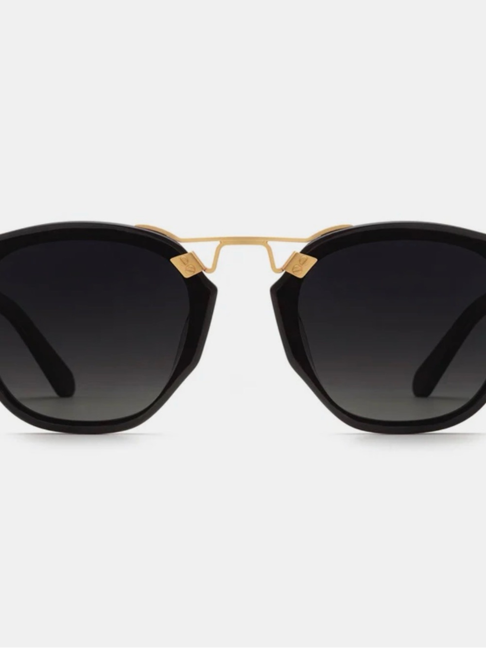 KREWE Beau nylon Black Frames with 24K Gold Metal Bridge Sunglasses